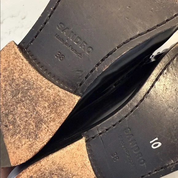 Sandro Paris Jeanne chain-embellished loafers in black patent leather size 38 - Picture 5 of 5